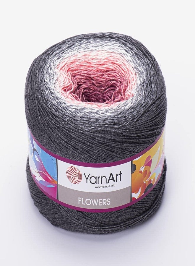Yarn Art Flowers Yarn 55% Cotton 45% Acrylic 250gr 1094yds Multicolor Cotton Yarn Rainbow Crochet Yarn Spring Summer 2 Sport Yarn (279)