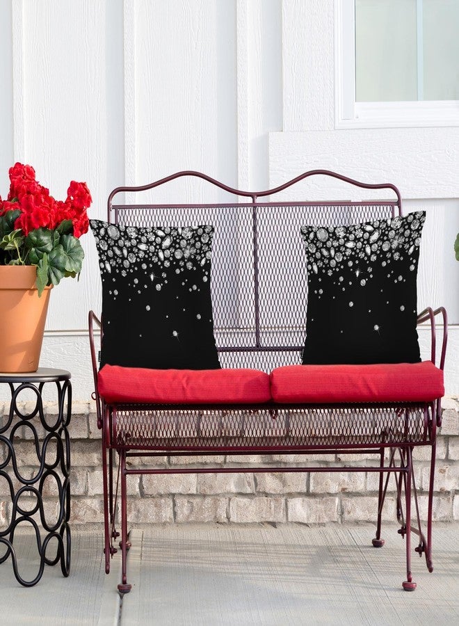 Swono Gems Square Pillow Covers Cushion Covers, Diamond 18 X 18 Inch Set of 2 Throw Pillow Cover Couch Pillowcases Home Decorative for Couch Sofa Car Bedroom, No Insert - Image 4