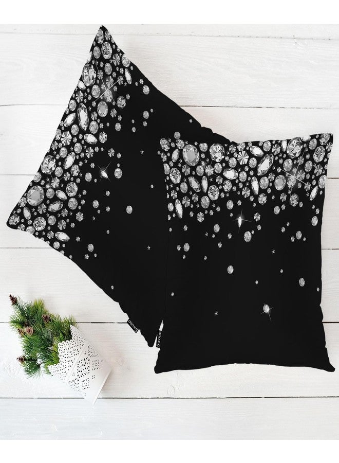 Swono Gems Square Pillow Covers Cushion Covers, Diamond 18 X 18 Inch Set of 2 Throw Pillow Cover Couch Pillowcases Home Decorative for Couch Sofa Car Bedroom, No Insert - Image 5