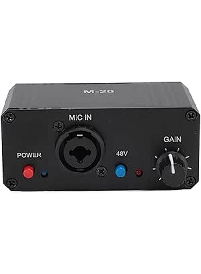 مضخم صوت احترافي للميكروفون من نوع XLR مع كسب عالي وطاقة شبحية 48 فولت للميكروفونات الديناميكية والمكثفة - Image 1