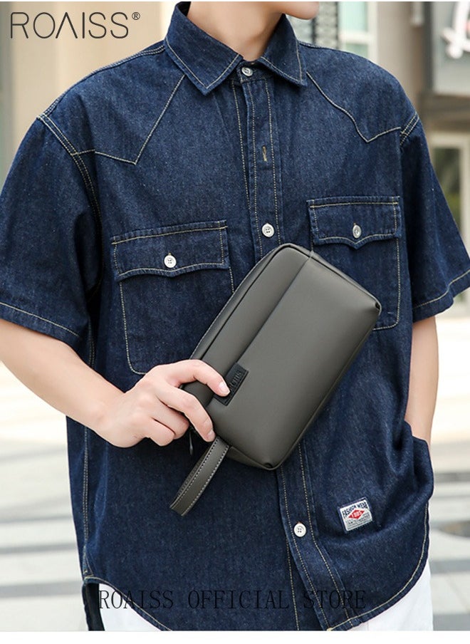 Generic Men Multifunctional Clutch Bag with Business Style Waterproof and Durable Material Large Capacity Wallet Card Holder Passport Holder Sunglasses Organizer Classic Solid Color Men Waist Bag Handbag  - Image 3