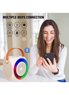 Y&D Mini Karaoke Machine Wireless Bluetooth Microphone Portable Speaker with 2 LED Lights, Gifts for Kids and Adults  - Image 3