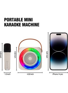 Y&D Mini Karaoke Machine Wireless Bluetooth Microphone Portable Speaker with 2 LED Lights, Gifts for Kids and Adults  - Image 4