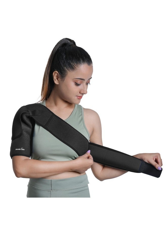 Wonder Care Wonder Care Rotator cuff brace for shoulder pain relief Neoprene Shoulder support brace for men and women for dislocated, frozen, mouse shoulder (Universal size: 26"-36")  - Image 2