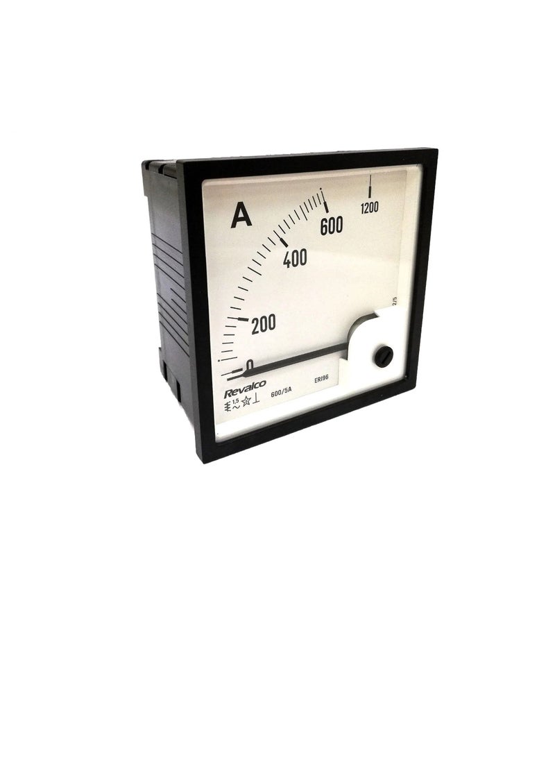 AC Analogue Panel Ammeter 96x96 - CT Type Secondary 5A - ERI96/ESI96 Revalco Italy  - Image 1