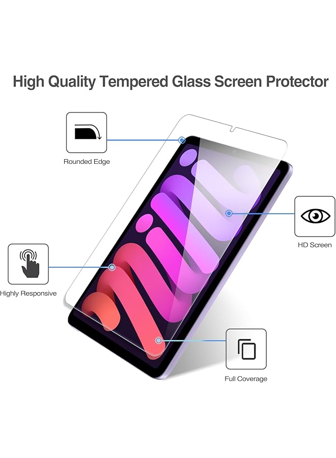 Procases 1 Pack Screen Protector For Ipad Mini A17 Pro 2024 Mini 6 8.3 Inch 2021 With 3 Camera Lens Protector 9H Hardness Hd Clear Tempered Glass Film Guard For Ipad Mini 6Th Generation - Image 5