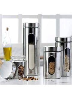 TOMSHOO Stainless Steel Food Storage Canister Sets,Set of 4 Airtight Sugar Coffee Tea Candy Storage Jars 1300ml  - Image 3