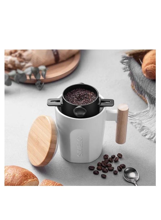 Liying Portable Pour Over Coffee Maker 1-2 Cup, Stainless Steel Portable Coffee Filter, Reusable Mug Coffee Dripper Filter for Home Office Travel  - Image 5