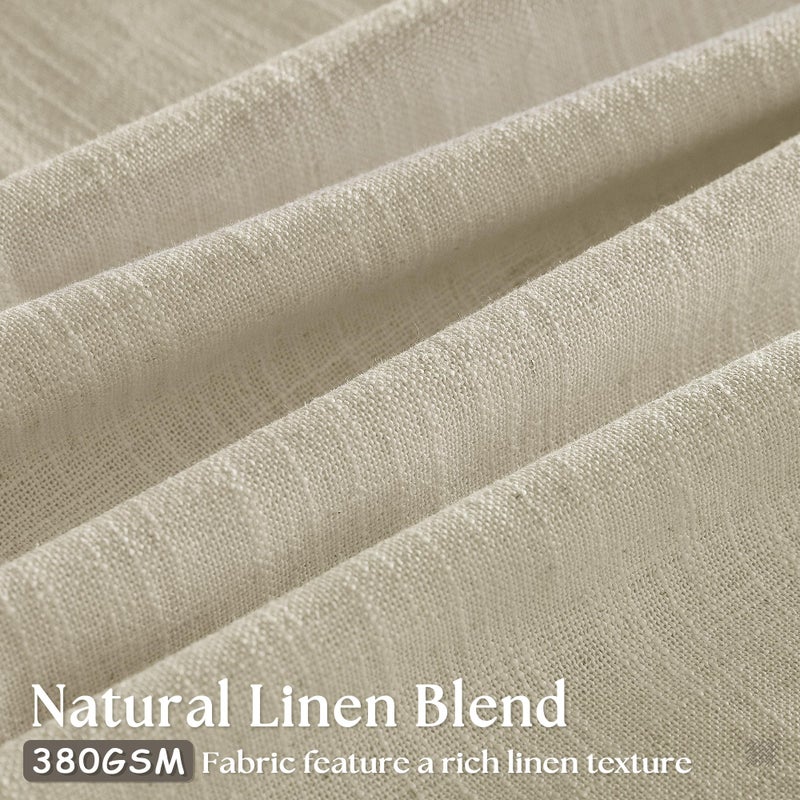 TWODRAPES 90 Inch Linen Pinch Pleated Curtains 2 Panels for Living Room Bedroom Memory Training Shaped Semi Sheer Beige Light Tan Pinch Pleat Drapes Hooks Rings Light Filtering Window Curtain 40x90 - Image 3