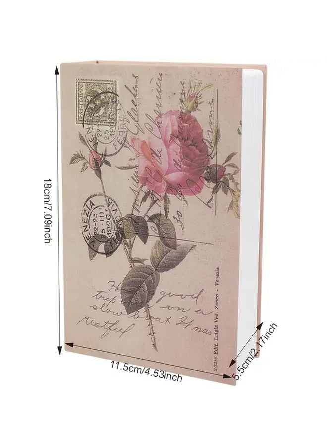 Floral Design Book Safe With Key Lock Rose Color Hidden Storage Box - Image 4