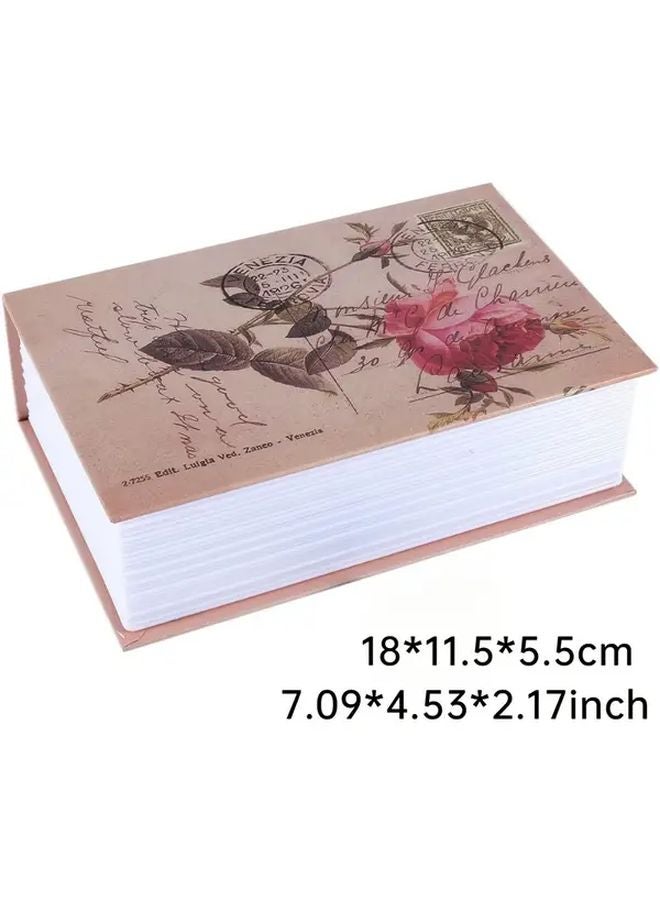 Floral Design Book Safe With Key Lock Rose Color Hidden Storage Box - Image 1