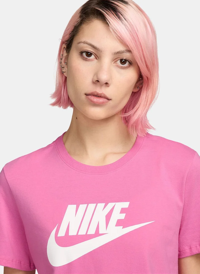 Nike playful pink Nsw Essential Icon Futura T-Shirt for Women | Best Price UAE