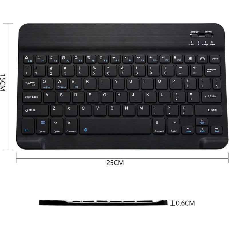 Ultra Slim Bluetooth Keyboard – Portable Mini Rechargeable Wireless Keyboard for iPad, iPhone, Android Tablets, Smartphones & Windows Devices (Black) - Image 5