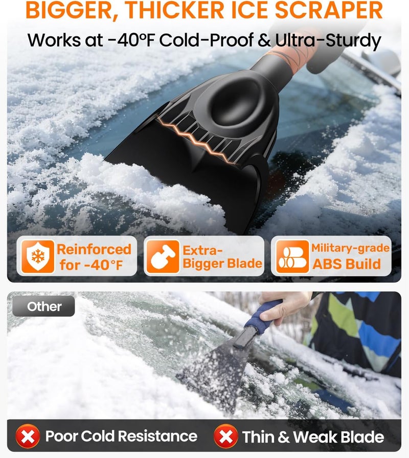Zanch 2026 Upgrade Car Snow Brush and Ice Scraper [27" Detachable - Wider Snow Brush] with Ergonomic Foam Grip for Car Windshield Clear Snow, Ice and Frost, for All Cars/Truck/SUV - Image 5