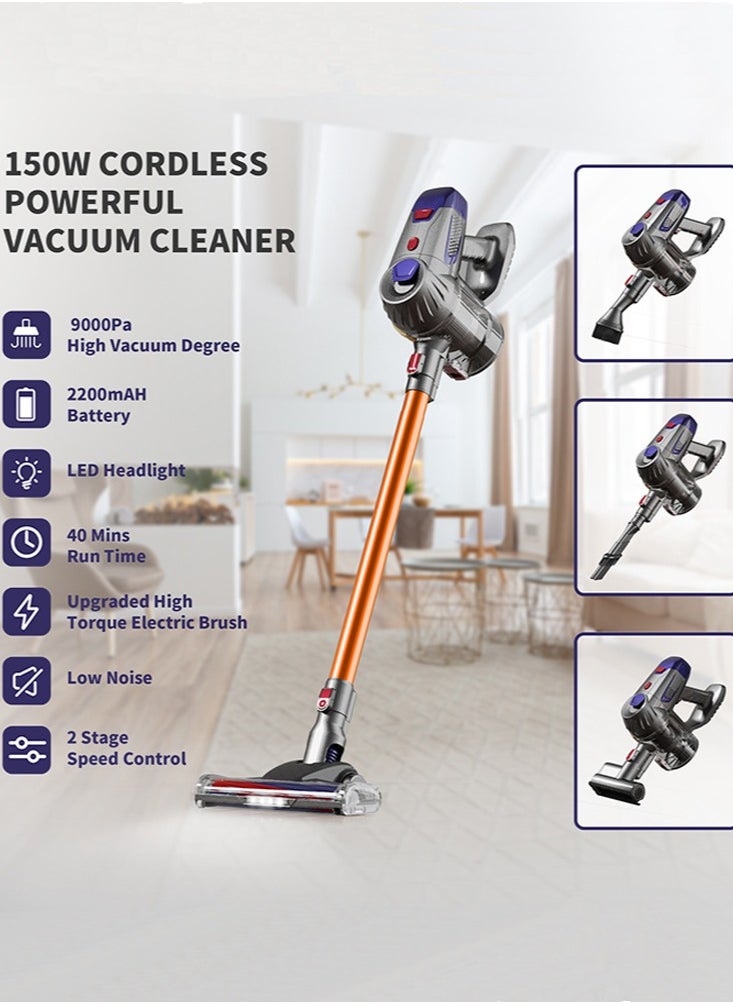 Cordless Vacuum Cleaner, 9000Pa/150W Powerful Suction with 40 Mins Runtime 3 in 1 Vacuum Cleaners, Lightweight, Ultra-Quiet Cordless Stick Vacuum for Carpet/Hard Floor/Car/Pet - pzsku/ZCDEDC4B1FD5B86D9A967Z/45/_/1727244371/4eb4921f-618f-41d5-bf18-94c7c554a2be