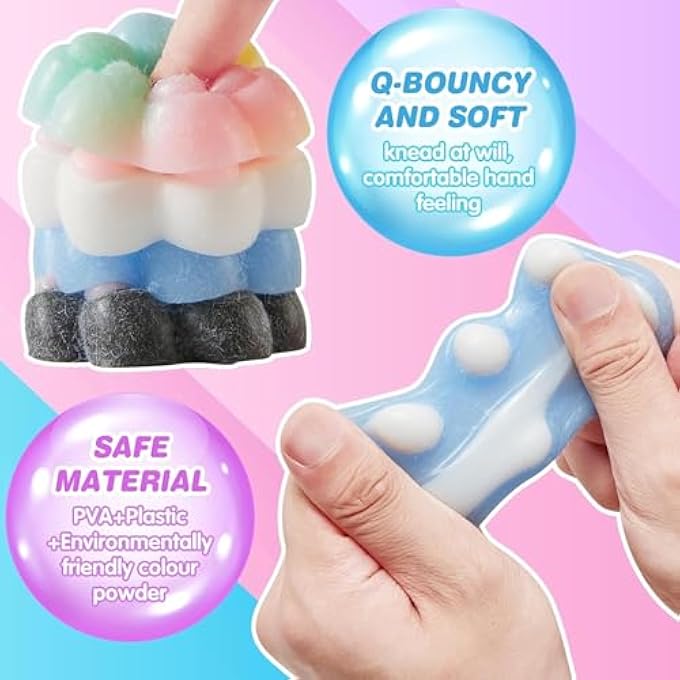 NYVIO Fidget Squishies for Kids 4PCS Kawaii Mochi Cat Paw Set Stress Relief Sensory Fidget for Anxiety, Soft Squishy Gift for Adults & Kids, Party Favor, Return Gift, Mini Bulk Set - Image 3