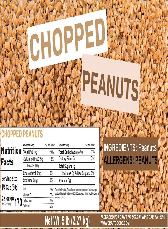 crait Chopped Peanuts Crushed Peanuts, Unsalted Peanuts, No Salt Chopped Nuts, Ice Cream Toppings, Dessert Toppings- 5 Pounds Resealable Bulk Bag - Image 5