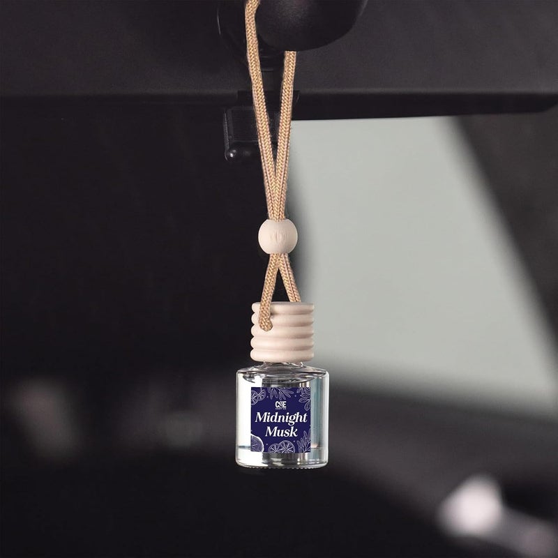 CE CRAFT ناشر زيت عطر معلق للسيارة من ، معطر سيارة للزيوت الأساسية، روائح، زجاجة ناشر سيارة طويلة الأمد (مسك منتصف الليل) - Image 5