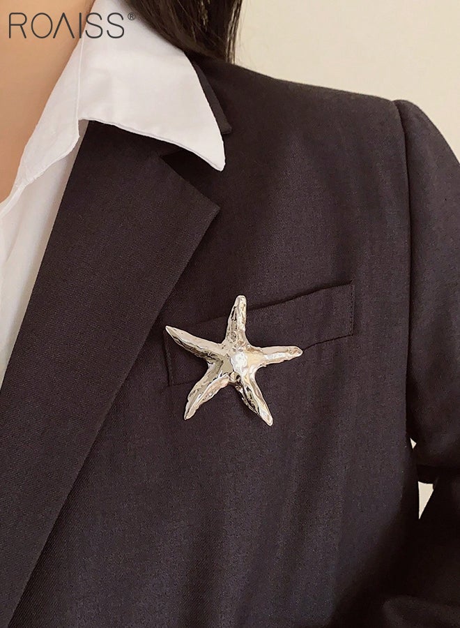 roaiss 2 Pcs Starfish Shape Metal Brooch Pin, Metal Scarf Brooch Simple Personalized Fashion Accessory for Everyday Wear, Parties, and Gatherings for Women - Image 2