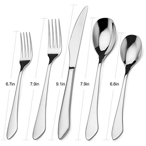 sharecook Silverware Set, 20-Piece Stainless Steel Flatware Set Service for 4, Mirror Polishing Tableware Cutlery Set for Home and Restaurant, Dishwasher Safe - Image 2