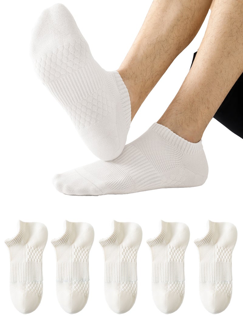 infino جوارب رجالية قصيرة 5 قطع - جوارب صيفية شبكية تسمح بالتهوية بتقنية 7A المضادة للبكتيريا، تمتص الرطوبة، وبها نعل مساج مضاد للانزلاق - Image 1