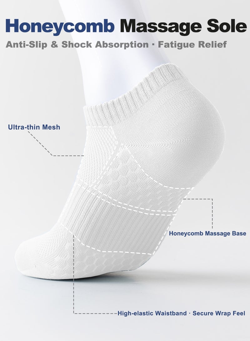 infino جوارب رجالية قصيرة 5 قطع - جوارب صيفية شبكية تسمح بالتهوية بتقنية 7A المضادة للبكتيريا، تمتص الرطوبة، وبها نعل مساج مضاد للانزلاق - Image 5