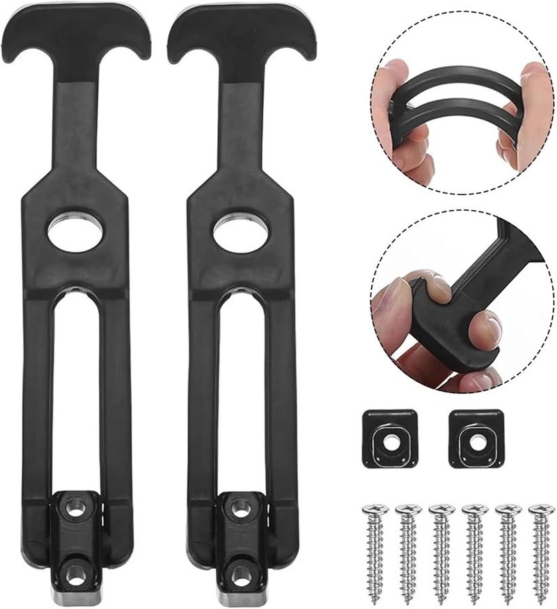 Black Rubber Latch 2Pcs T Handle Draw Latches with Screws for Tool Box Cooler Hood - Image 4