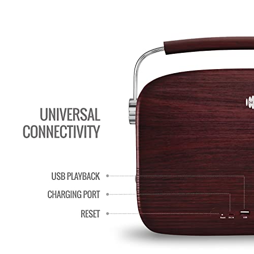 Carvaan Saregama Carvaan Telugu - Portable Music Player with 5000 Preloaded Songs, FM/BT/AUX (Cherrywood Red) - Image 3