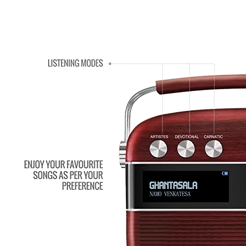 Carvaan Saregama Carvaan Telugu - Portable Music Player with 5000 Preloaded Songs, FM/BT/AUX (Cherrywood Red) - Image 4