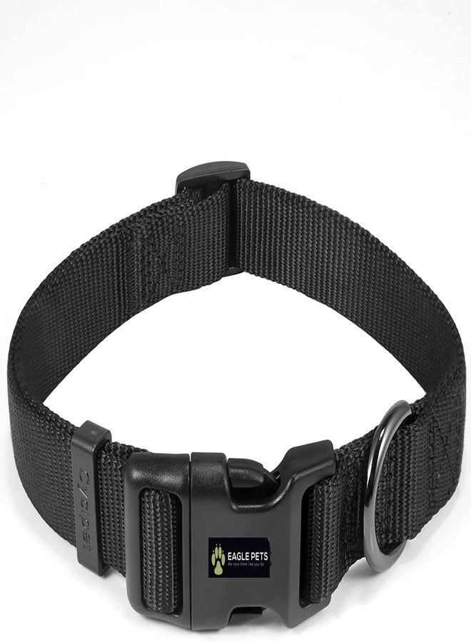 Eagle Pets Dog Collar, Adjustable Nylon Collar for Small Medium and Large Dogs, Quick Release and Breathable Collar for Puppies (XS, Black) - Image 1