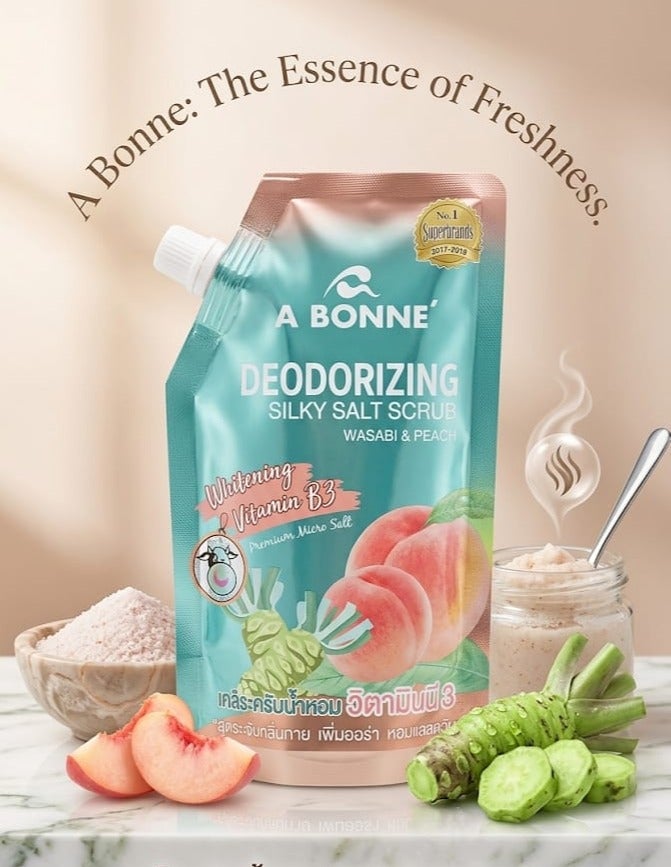 A BONNE Deodorizing Silky Salt Scrub – Wasabi & Peach - Image 2