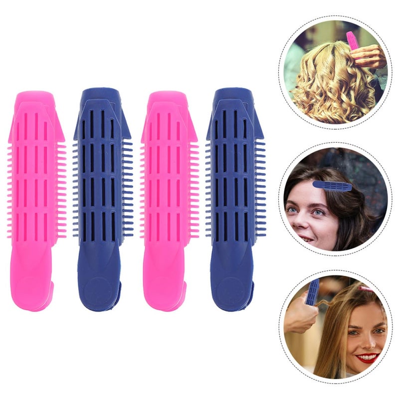 4Pcs Hair Root Curlers and Hair Styling Clips Volumizing Wave Shapers for Women in Navy Blue and Rose Red for Lightweight Bangs and Root Volume - Image 2