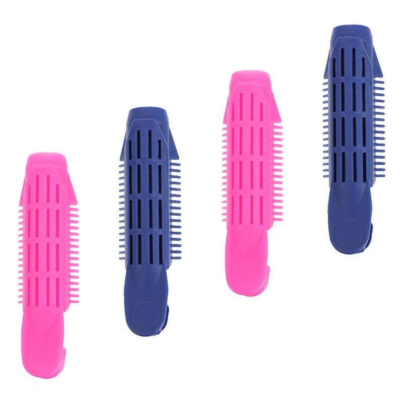 4Pcs Hair Root Curlers and Hair Styling Clips Volumizing Wave Shapers for Women in Navy Blue and Rose Red for Lightweight Bangs and Root Volume - Image 1