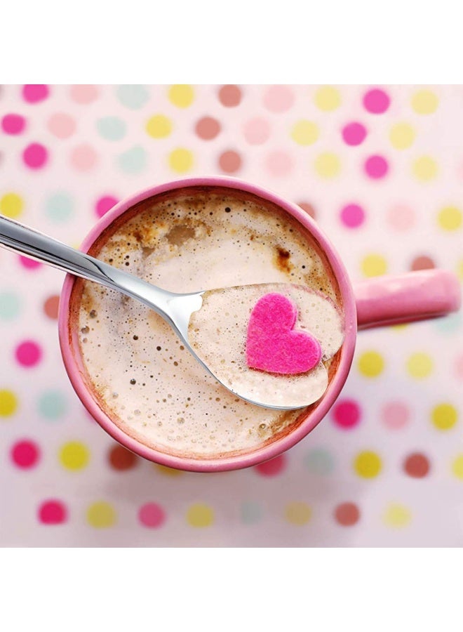 Hissf  Heart Shaped Coffee Spoon Ice Cream Spoon Dessert Spoon 18 10 Fine Stainless Steel Spoons Set Of 4 6.70 Inch - Image 5