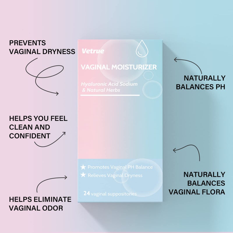 vetrue Intimate Moisturizer, Vaginal Suppository for Dryness & Discomfort, Feminine Long Lasting Hydration Support with Hyaluronic Acid and Natural Herbs - PH Balance, Estrogen and Drug Free (24 Inserts) - Image 2
