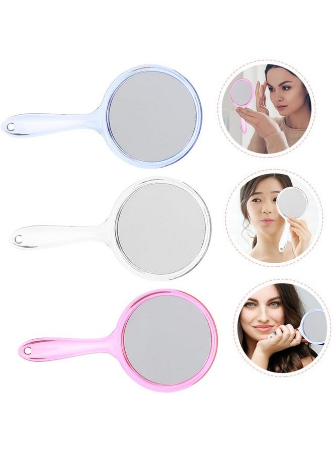 COSLUXE Double-Sided Handheld Mirror, 1X/3X Magnifying Mirror, Makeup Mirror with Handle Mirrors Rounded Shape (Multicoloured, Large) - Image 3