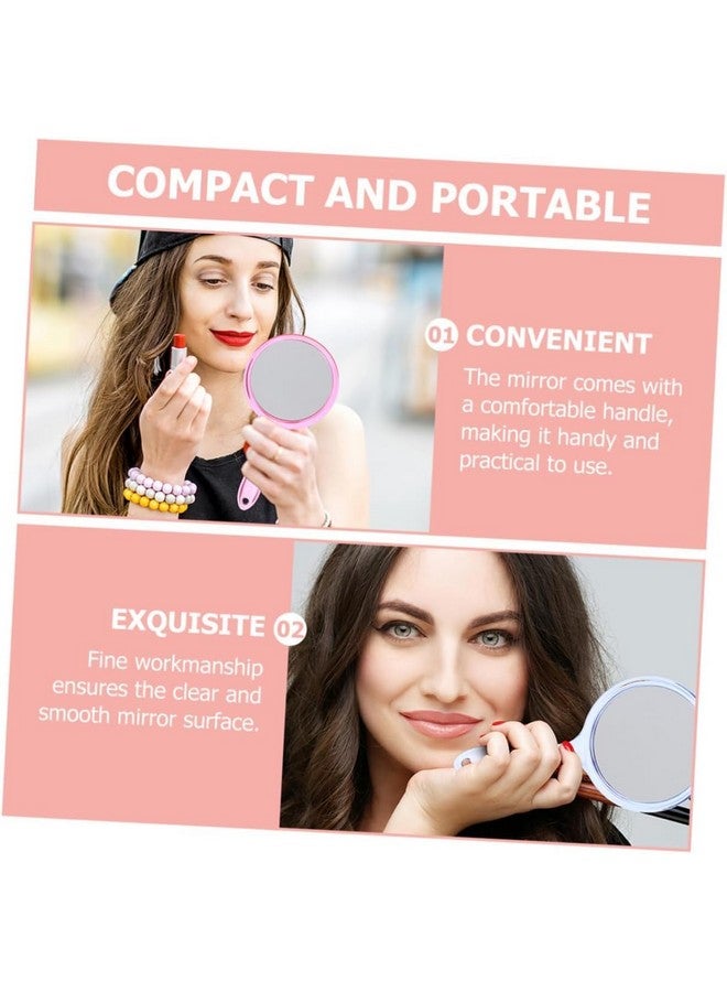 COSLUXE Double-Sided Handheld Mirror, 1X/3X Magnifying Mirror, Makeup Mirror with Handle Mirrors Rounded Shape (Multicoloured, Large) - Image 5