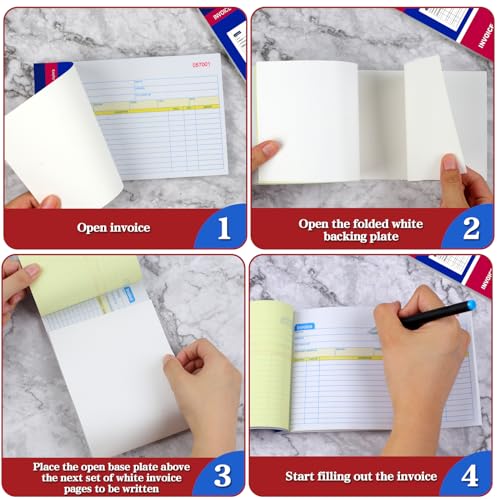Joyberg 2 Packs Invoice Book for Small Business 2-Part Carbonless, 5-1/8”x7-29/32” Receipt Book for Small Business, White/Canary Invoice Receipt Book, Purchase Order, Sales Order(50 Sets per Book) - Image 5