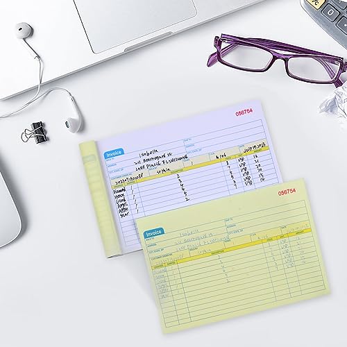 Joyberg 2 Packs Invoice Book for Small Business 2-Part Carbonless, 5-1/8”x7-29/32” Receipt Book for Small Business, White/Canary Invoice Receipt Book, Purchase Order, Sales Order(50 Sets per Book) - Image 3