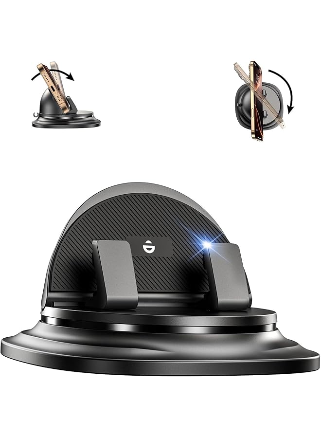 Green Tiger Car Phone Holder Mount 2025 Updated, Dashboard Cell Phone Holder Car, with 360°&23.5° Rotation, [Adjustable Spring Design] Non-Slip Adjustable Car Phone Mount, Compatible with All Smartphones(Black)