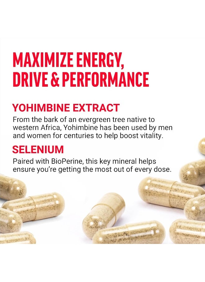 Force Factor Force Factor Yohimbine Supplement for Men, Yohimbe Bark Extract with Superior Absorption to Enhance Performance, 6mg Yohimbine Bark Pills with Key Natural Ingredients, Works Fast, 30 Capsules  - Image 3