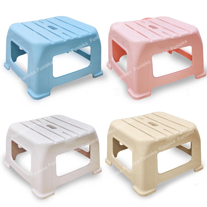 Funeiko Stool for Kitchen and Bathroom Strong Built Attractive Looking Unbreakable Plastic Stool Comfortable Seating Patla Patra Step Stool Pack of 4