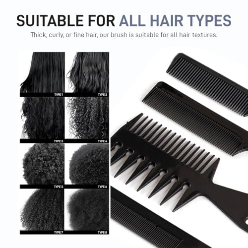 Multibrite Professional 10-Piece Heat-Resistant Anti-Static Hair Styling Comb Set, Black, Unisex, Adults, All Hair Types, Plastic, For All Ages, Genders, Professionals, Personal Use - Image 5