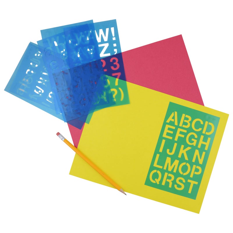 Westcott LetterCraft Stencil, Helvetica Font, 3/4-Inch and 1-Inch Characters (SH134/15844) - Image 2