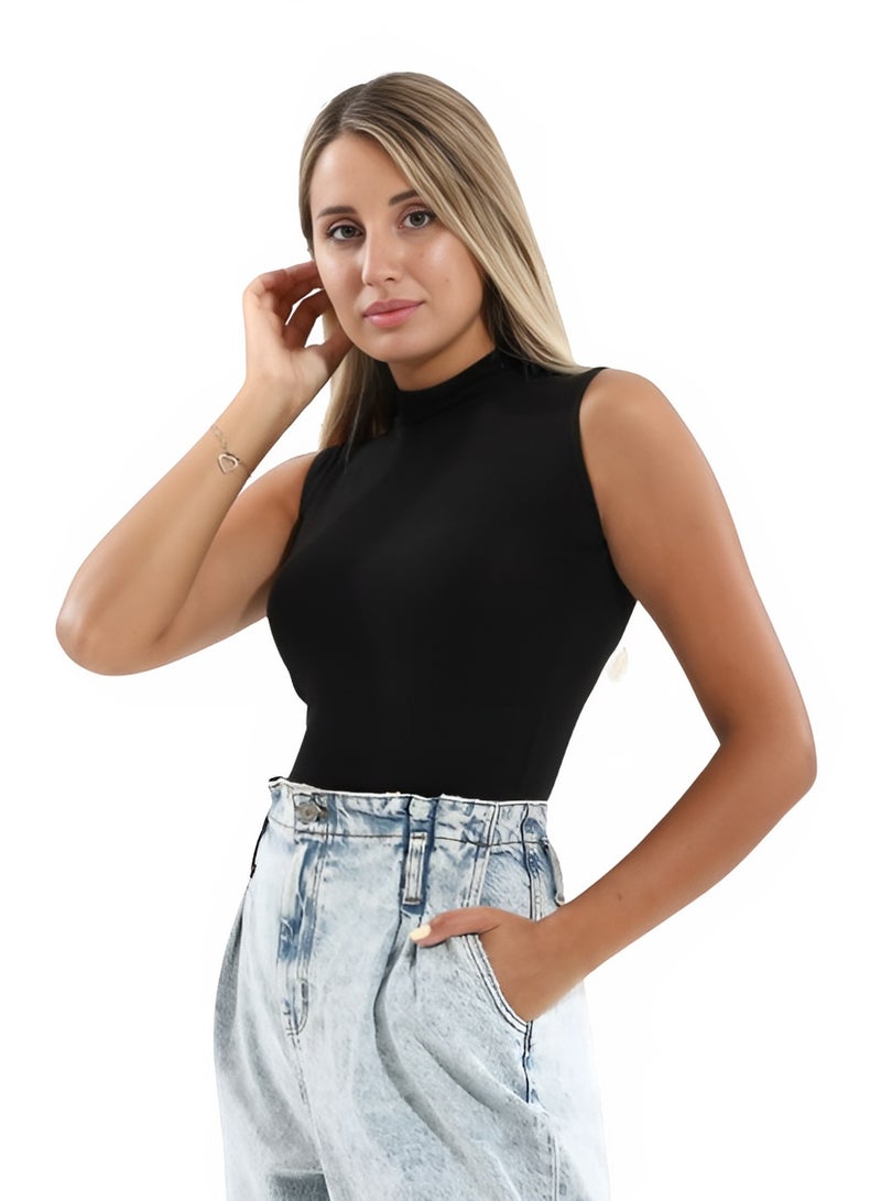COTTONIL Body Neck Cut Top Cotton Lycra For Women  - Image 2