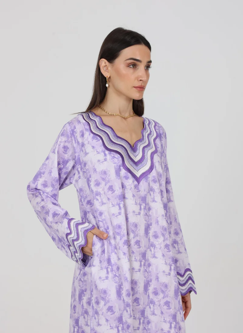 TELAL FEMINA Scallop Embroidered Mukhawar