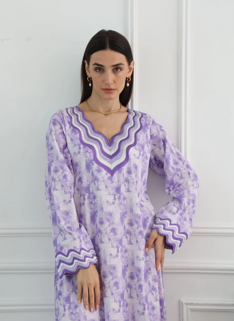 TELAL FEMINA Scallop Embroidered Mukhawar