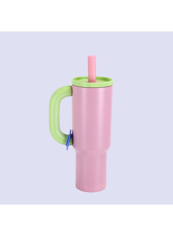 Hot Dopamine Color Matching Car Cup 304 Stainless Steel Thermos Cup Outdoor Sports Large Capacity Ice Cup
