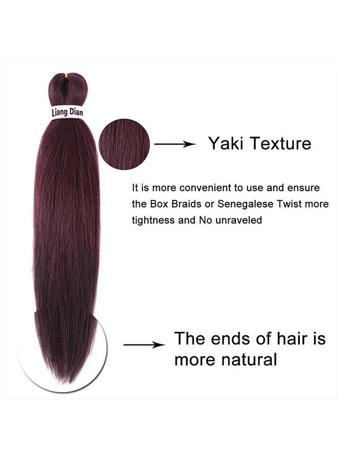Liang Dian Pre-Stretched Braiding Hair 22 inch 6 packs Hot Water Setting Synthetic Hair Crochet Braiding Hair Extension (99J)  - Image 3