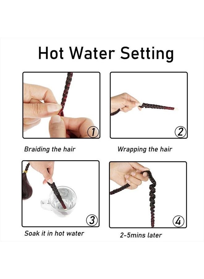 Liang Dian - Pre-Stretched Braiding Hair 22 inch 6 packs Hot Water Setting Synthetic Hair Crochet Braiding Hair Extension (99J) - Image 1